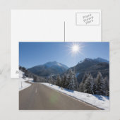のどかな雪の冬の風景を貫く空の道、2 ポストカード (正面/裏面)