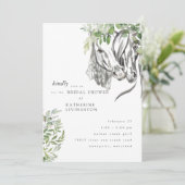 のどかな馬たちが鼻を寄せ合うニュートラルな結婚前お茶会 招待状 (スタンド正面)