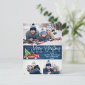 のどかな３つの写真　楽しいクリスマス　ホリデー ポストカード (スタンド正面)