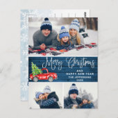 のどかな３つの写真　楽しいクリスマス　ホリデー ポストカード (正面/裏面)