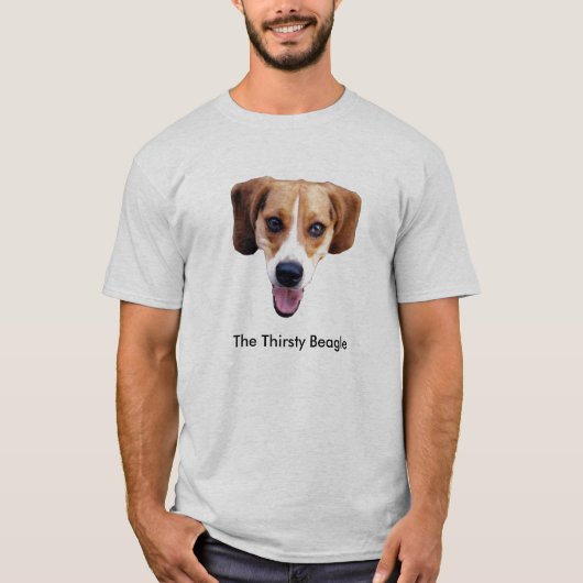 のどが渇いたビーグル犬 Tシャツ (正面)