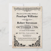 のどによってアールヌーボーの照らされる結婚式招待状 招待状 (裏面)