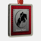 のどによってブラシをかけられるアルミニウム騎手 メタルオーナメント (右)