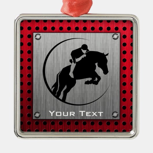 のどによってブラシをかけられるアルミニウム騎手 メタルオーナメント (正面)