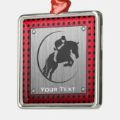 のどによってブラシをかけられるアルミニウム騎手 メタルオーナメント (左)