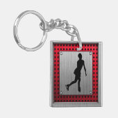 のどによってブラシをかけられる金属; フィギュアスケート キーホルダー (正面左)