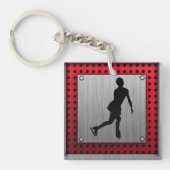 のどによってブラシをかけられる金属; フィギュアスケート キーホルダー (正面)