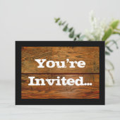 のどによって油をさされる木製の板のパーソナライズなカスタム 招待状 (スタンド正面)