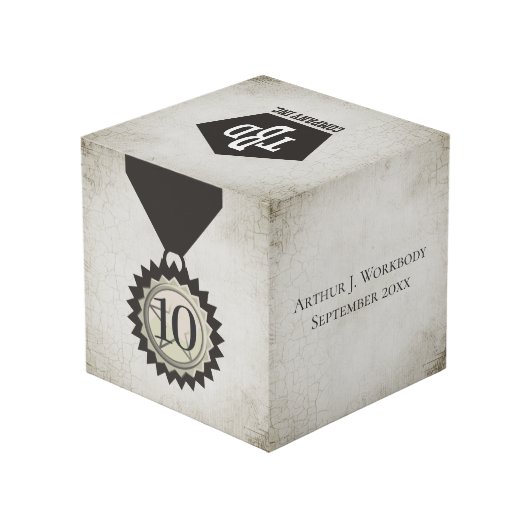 のどによって老化させる石造りの従業員記念日のギフト フォトキューブ (裏面アングル)