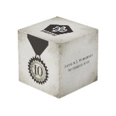 のどによって老化させる石造りの従業員記念日のギフト フォトキューブ (正面アングル)