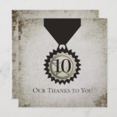 のどによって老化させる石造りの従業員記念日のギフト 招待状 (正面/裏面)