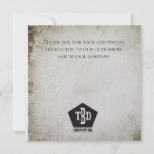 のどによって老化させる石造りの従業員記念日のギフト 招待状 (裏面)