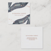 のどのばら色の金ゴールドおよび水彩画の灰色のGeode |の正方形 スクエア名刺 (正面/裏面)