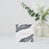 のどのばら色の金ゴールドおよび水彩画の灰色のGeode |の正方形 スクエア名刺 (スタンド正面)