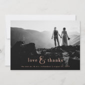 のどのばら色の金ゴールドのアンパーサンド|の4写真は感謝していしています サンキューカード (正面)