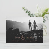 のどのばら色の金ゴールドのアンパーサンド|の4写真は感謝していしています サンキューカード (スタンド正面)