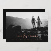 のどのばら色の金ゴールドのアンパーサンド|の4写真は感謝していしています サンキューカード (正面/裏面)