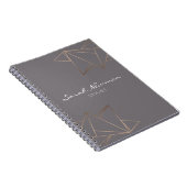 のどのばら色の金ゴールドのエレガントでモダンな最小主義の幾何学的 ノートブック (右側)