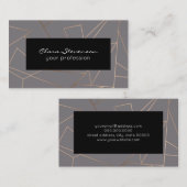 のどのばら色の金ゴールドのエレガントでモダンな最小主義の幾何学的 名刺 (正面/裏面)