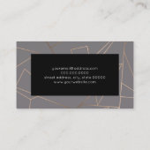 のどのばら色の金ゴールドのエレガントでモダンな最小主義の幾何学的 名刺 (裏面)