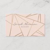 のどのばら色の金ゴールドのエレガントでモダンな最小主義の幾何学的 名刺 (正面)