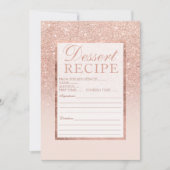 のどのばら色の金ゴールドのグリッターのエレガントでシックなデザートのレシピ 招待状 (正面)