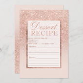 のどのばら色の金ゴールドのグリッターのエレガントでシックなデザートのレシピ 招待状 (正面/裏面)