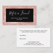 のどのばら色の金ゴールドのグリッターの一見および黒 紹介カード (正面/裏面)