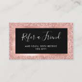 のどのばら色の金ゴールドのグリッターの一見および黒 紹介カード (正面)