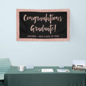 のどのばら色の金ゴールドのグリッターの一見|のお祝いの卒業生 横断幕 (トレードショー)