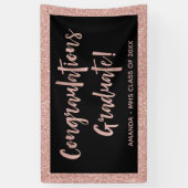 のどのばら色の金ゴールドのグリッターの一見|のお祝いの卒業生 横断幕 (縦)