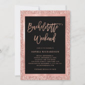 のどのばら色の金ゴールドのグリッター|のバチェロレッテの週末 招待状 (正面)