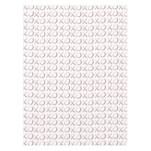 のどのばら色の金ゴールドのタイポグラフィはxoxoを抱き締め、接吻します テーブルクロス (正面)