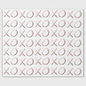 のどのばら色の金ゴールドのタイポグラフィはxoxoを抱き締め、接吻します ラッピングペーパー (フラット)
