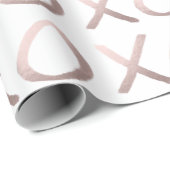 のどのばら色の金ゴールドのタイポグラフィはxoxoを抱き締め、接吻します ラッピングペーパー (ロールコーナー)