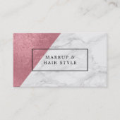 のどのばら色の金ゴールドのモダンな大理石 名刺 (正面)