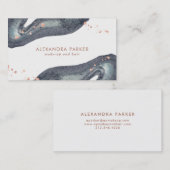 のどのばら色の金ゴールドの一見および灰色の水彩画Geode 名刺 (正面/裏面)