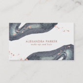 のどのばら色の金ゴールドの一見および灰色の水彩画Geode 名刺 (正面)