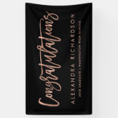 のどのばら色の金ゴールドの一見のお祝い|の卒業生 横断幕 (縦)