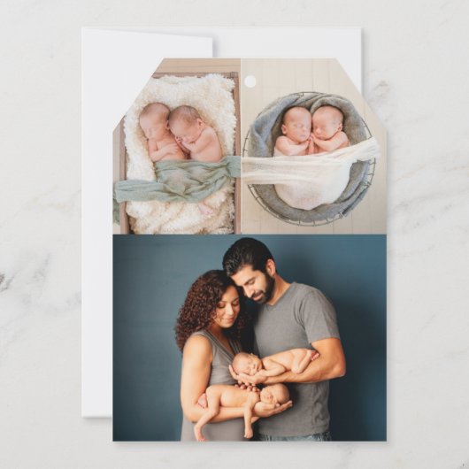 のどのばら色の金ゴールドの余分新生児の臭い 案内状 (裏面)