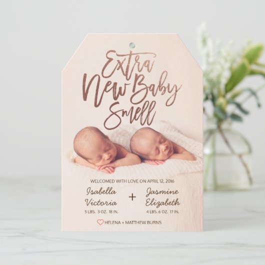 のどのばら色の金ゴールドの余分新生児の臭い 案内状 (スタンド正面)