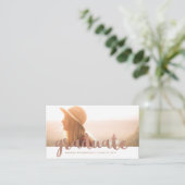 のどのばら色の金ゴールドの卒業の写真の挿入物の名刺 コーリングカード (スタンド正面)