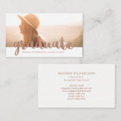 のどのばら色の金ゴールドの卒業の写真の挿入物の名刺 コーリングカード (正面/裏面)