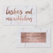 のどのばら色の金ゴールドの原稿の大理石をmicroblading鞭 名刺 (正面/裏面)