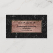 のどのばら色の金ゴールドの原稿の黒の大理石のロイヤリティカード ロイヤリティカード (裏面)