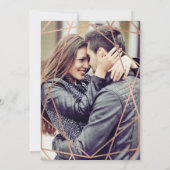 のどのばら色の金ゴールドの幾何学的な保存日付|の写真 セーブザデート (裏面)