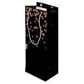 のどのばら色の金ゴールドの紙吹雪が付いているフェイクで黒い大理石 ワインギフトバッグ (裏面アングル)