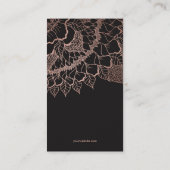 のどのばら色の金ゴールドの花の曼荼羅のヨガのインストラクター 名刺 (裏面)