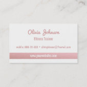 のどのばら色の金ゴールドのKettlebellのフィットネスのパーソナルトレーナー 名刺 (裏面)