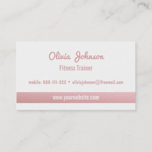 のどのばら色の金ゴールドのKettlebellのフィットネスのパーソナルトレーナー 名刺 (裏面)